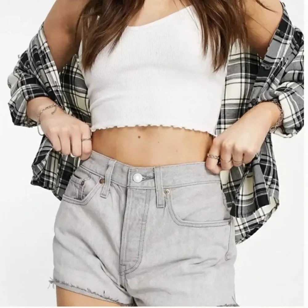Levi's Premium 501 High Rise Button Fly Denim Jean Shorts Size 26